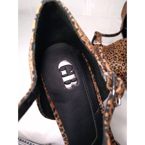 GB Gianni Bini New Rules Women's 9.5 Leopard Print T Strap 4" High Heel Sandals - Picture 10 of 10